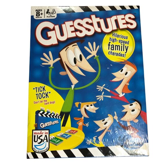 Hasbro Guesstures Family Party Card Game Charades Board New Sealed